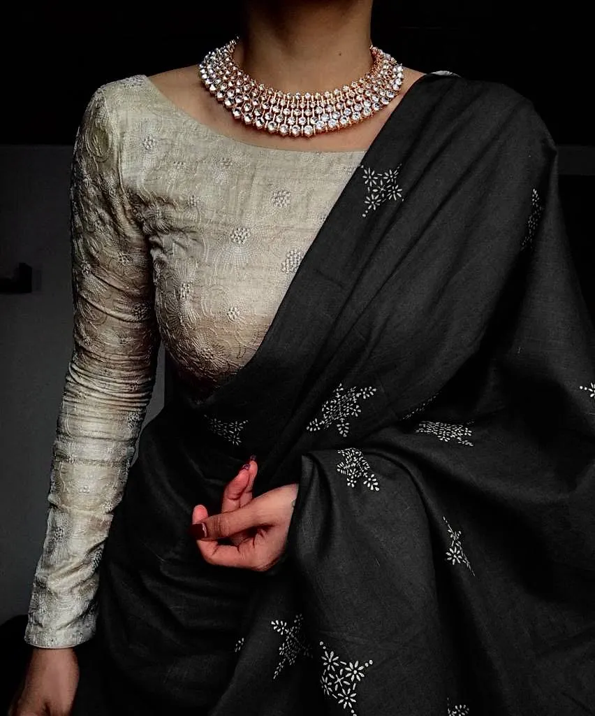 Soft Muslin Cotton Silk Saree 5 in ORIGINAL  PRINT 