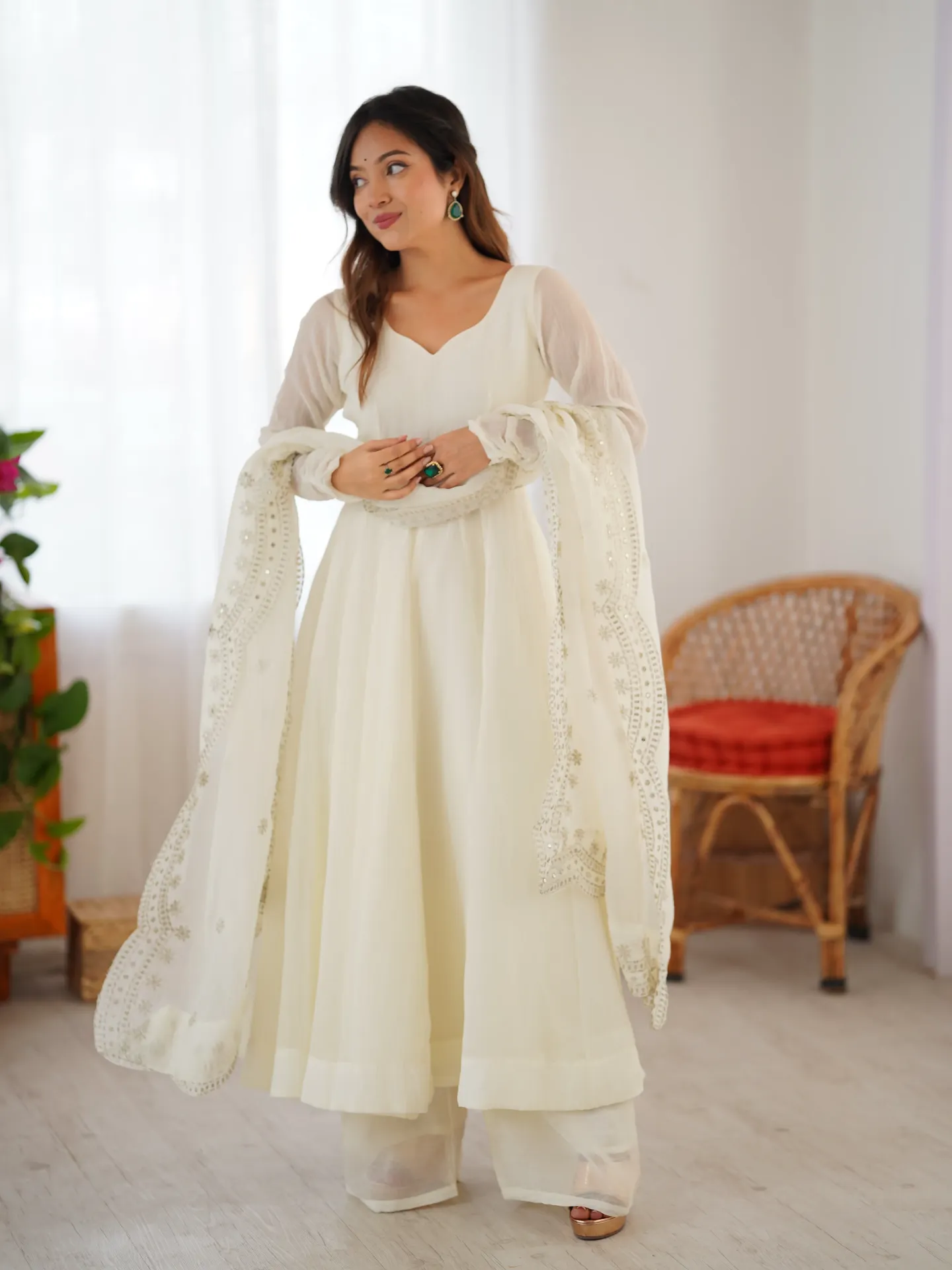 Heavy Designer Party Wear Look Gown-Dupatta in Heavy Embroidery Sequence Work