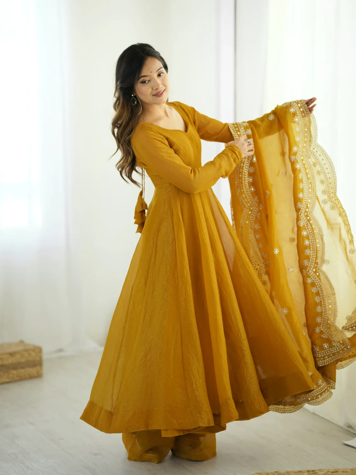 Heavy Designer Party Wear Look Gown-Dupatta in Heavy Embroidery Sequence Work 2