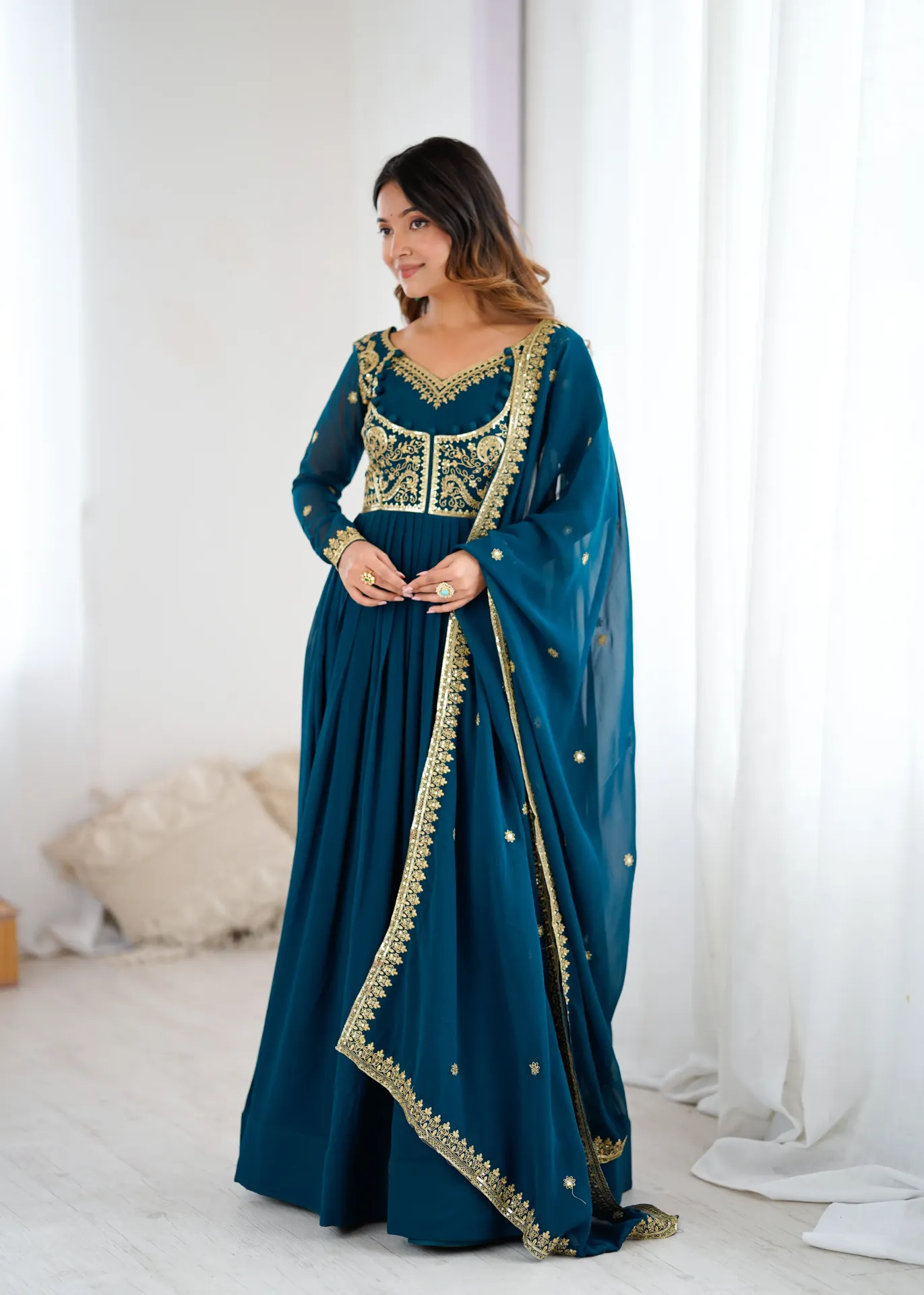 Designer Anarkali Three Piece Set